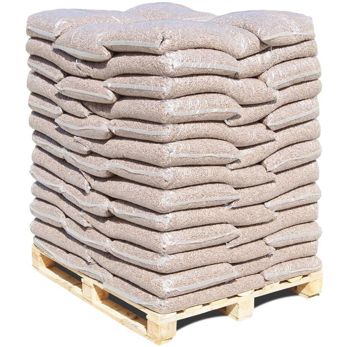 Pellets de madera dura roble 6mm, palet 65 x 15kg