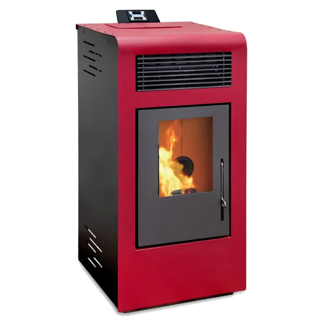 Estufa de pellet ECO ALFFA 12,83 Kw rojo