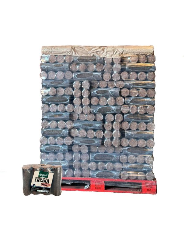 Pallet de Briquetas de Encina – 136 unidades de alto poder calorífico